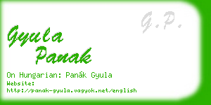 gyula panak business card